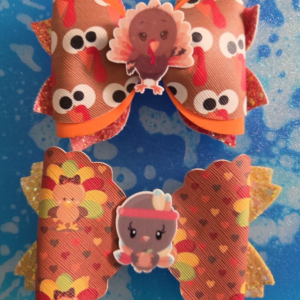Custom Thanksgiving & HANDMADE Hair Bows